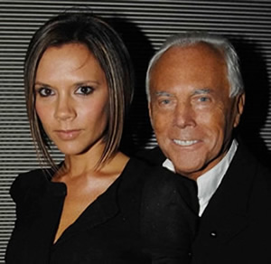 Victoria Beckham y Giorgio Armani